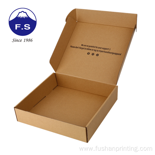 Recycled kraft brown mailer shipping box with logo